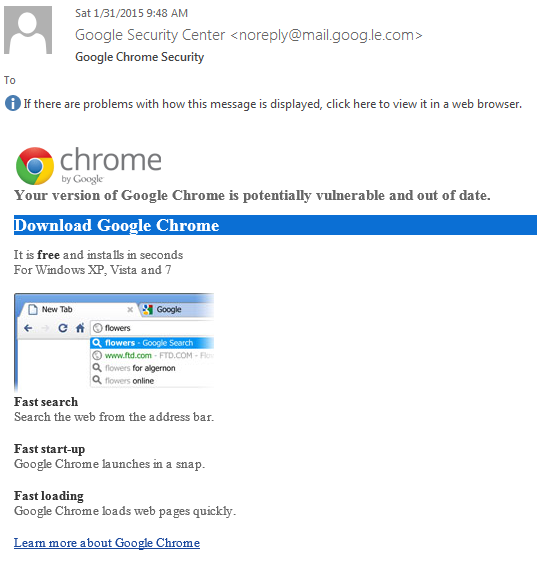 Fake Chrome Update Ransomware Attack