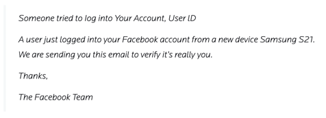 Facebook Scam: 'Someone Tried To Log in to Your Account