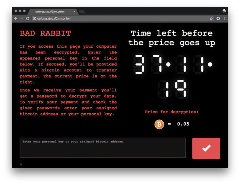 Bad Rabbit Ransom Screenshot