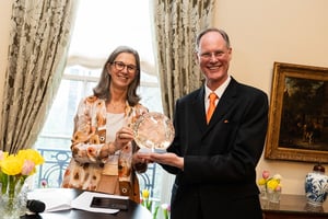 Freddy Heineken Award 2024. Dutch Ambassador to the United States is Birgitta Tazelaar.