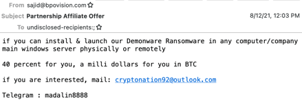 demonware-initial-email