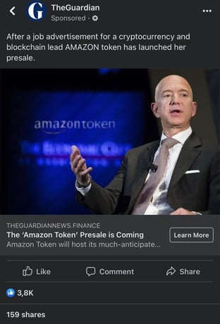 fake Amazon token presale