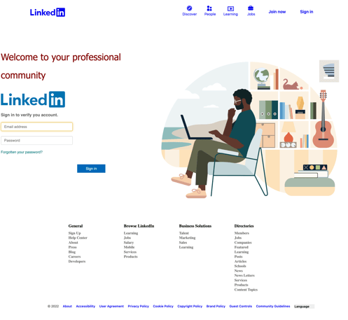 impersonated-linkedin-landing-page