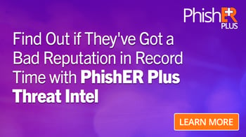[New Feature] Find Out if They've Got a Bad Reputation in Record Time with PhishER Plus Threat Intel
