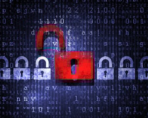 Security concept Lock on digital screen, illustration-1