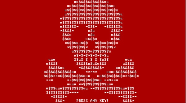 Petya Ransomware Skull Screen