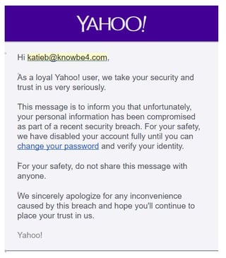 Yahoo Breach Phishing Template