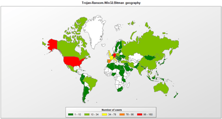 TeslaCrypt Ransomware Heat Map