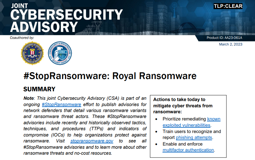 CISA's latest ransomware warning promotes fighting social engineering at the top of the document, once again