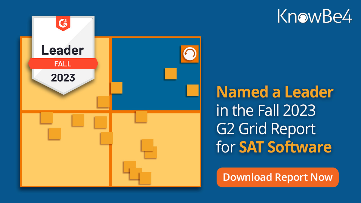 KnowBe4 Named a Leader in the Fall 2023 G2 Grid Report for Security Awareness Training