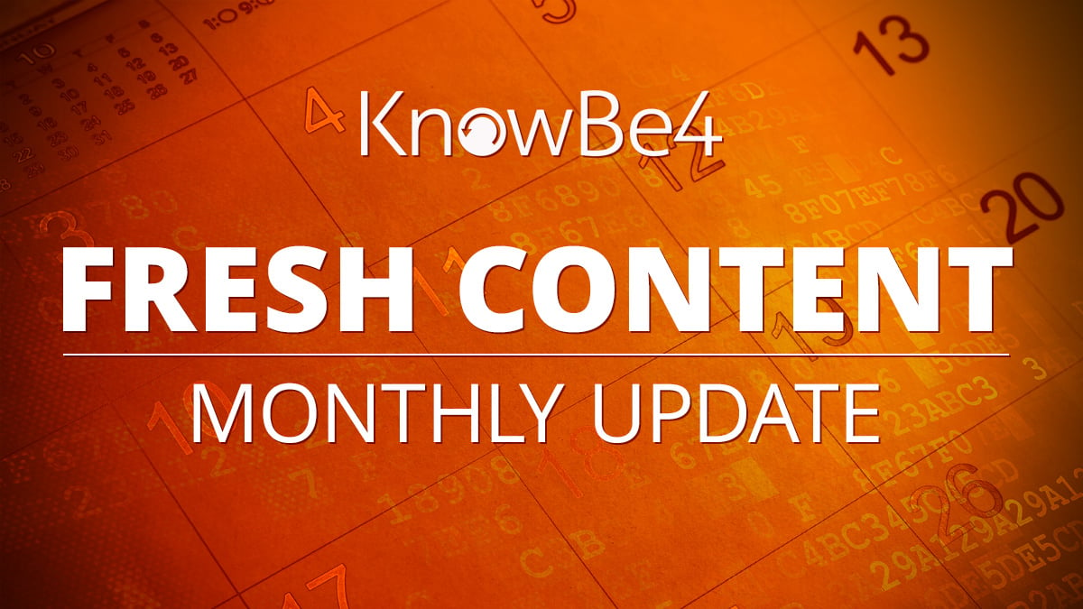 Your KnowBe4 Fresh Content Updates from September 2022