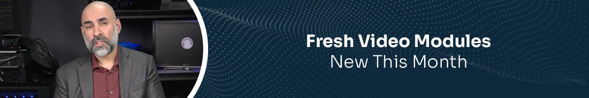 Image of Javvad Malik during a security awareness demonstration; Text: Fresh Video Modules New This Month.