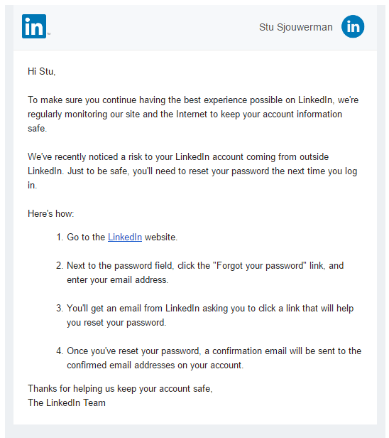 Time to change your LinkedIn password