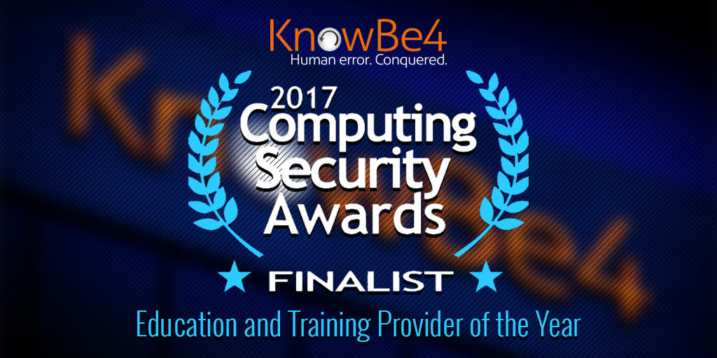 Vote For KnowBe4 At The 2017 Computing Security Awards!